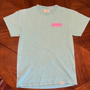 Simply Southern Aqua Tee with Pink Logo